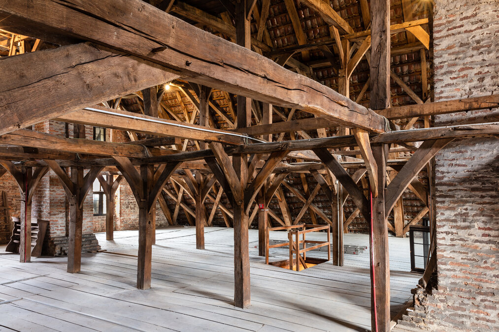 Der Dachboden der Kolvenburg aus dem 16. Jahrhundert