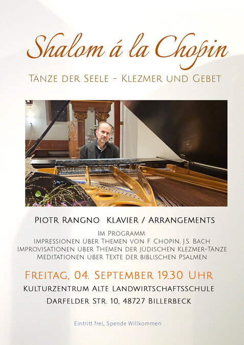 Shalom a la Chopin - Billerbeck Plakat - Piotr Rangno Shalom a la Chopin - Billerbeck Plakat