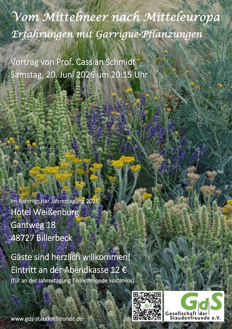 Einladung zum Vortrag am 20.06.2026 - Gesellschaft der Staudenfreunde e. V. Einladung zum Vortrag am 20.06.2026