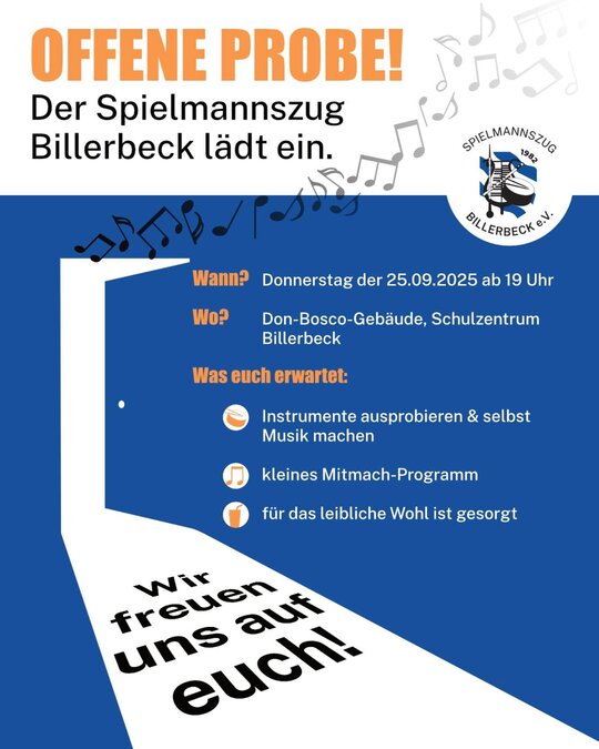 Offene Probe beim Spielmannszug Offene Probe beim Spielmannszug